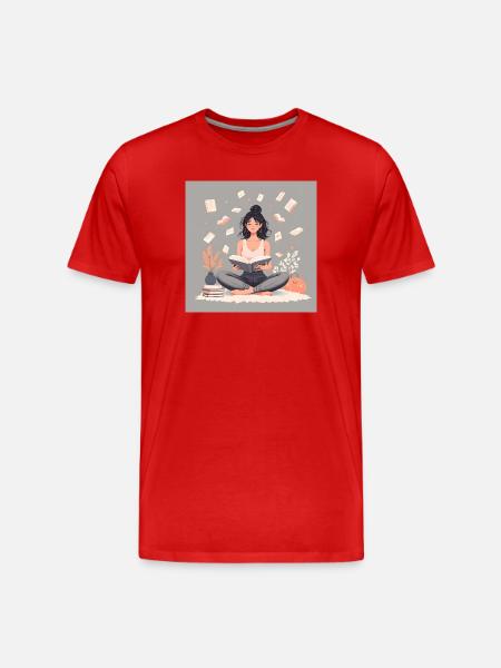 Bookaholic - Men's Premium Organic T-Shirt - red