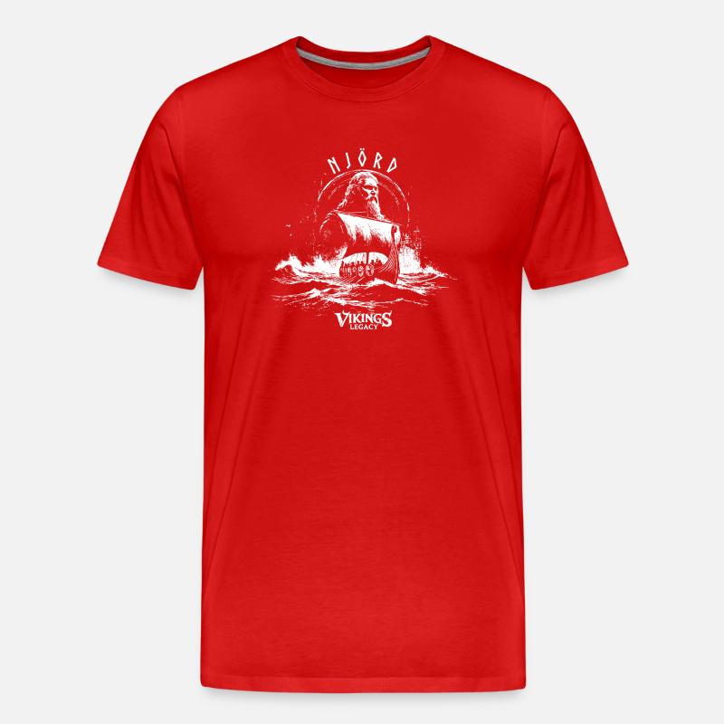 Njörd - der Wikinger Meeresgott - Männer Premium Bio T-Shirt - Rot