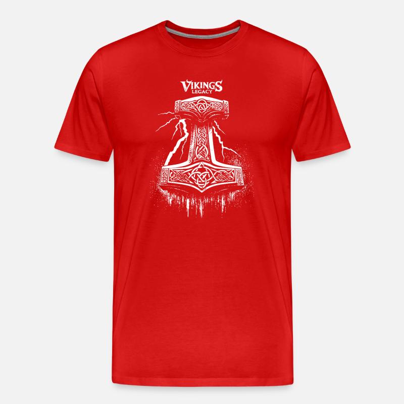 Mjölnir - Thor's Hammer - Männer Premium Bio T-Shirt - Rot