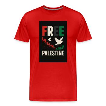 Paix pour la Palestine Conception éco-consciente - T-shirt bio Premium Homme - rouge - Devant - Damien (186cm)