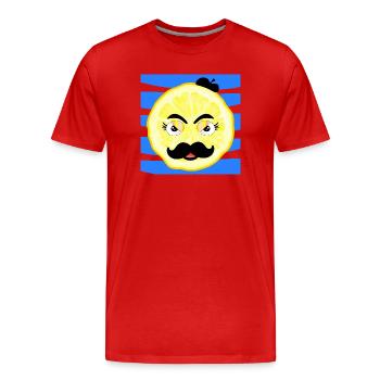 Papa Schnurrbart - Vater Bart - Männer Premium Bio T-Shirt - Rot - Vorne - Damien (186cm)