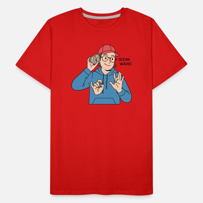 Gebärdensprache Ocean Waves Männer Premium Bio T-Shirt