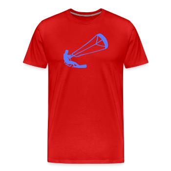 Kitesurfer Silhouette Kiteboarding Adrenaline Sport - Men's Premium Organic T-Shirt - red - Front - Damien (186cm)