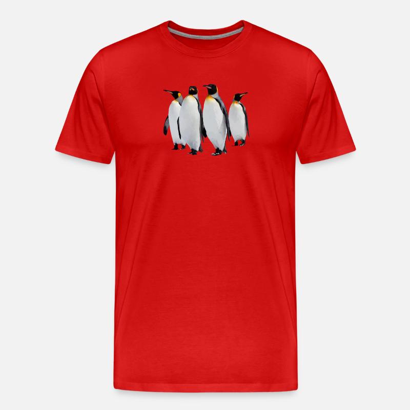 Pinguine - Männer Premium Bio T-Shirt - Rot