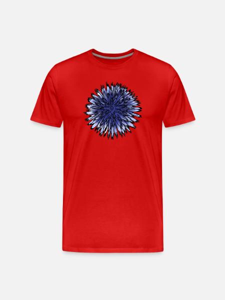 Blue Thistle Flower - Men's Premium Organic T-Shirt - red
