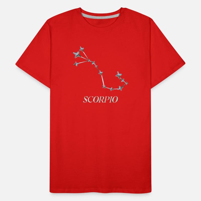 Scorpio Sternbild – Silberne Minimal-Konstellation Männer Premium Bio T-Shirt