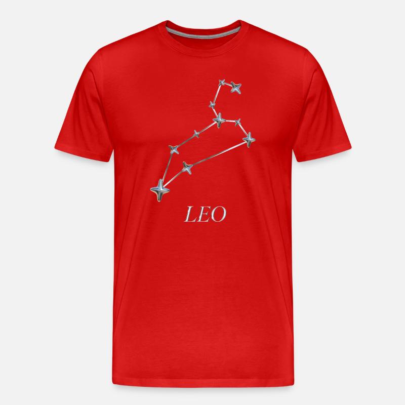 Leo Constellation – Silver Astro Constellation - Men's Premium Organic T-Shirt - red