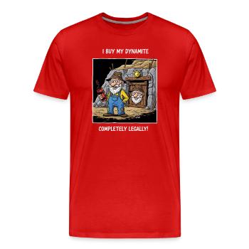 Dynamit-Miner ! - Männer Premium Bio T-Shirt - Rot - Vorne - Damien (186cm)