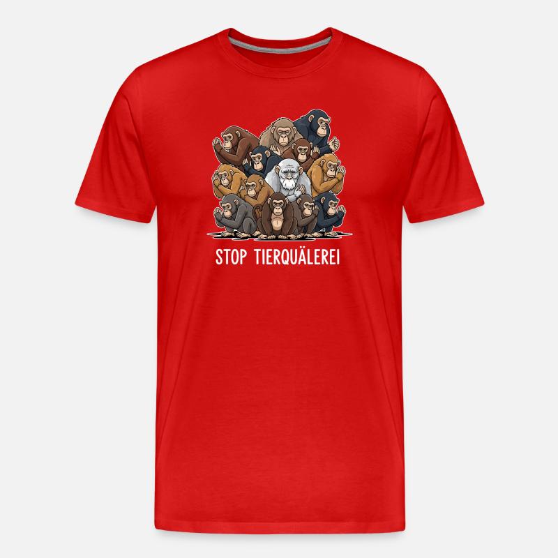 STOP TIERQUÄLEREI - Männer Premium Bio T-Shirt - Rot