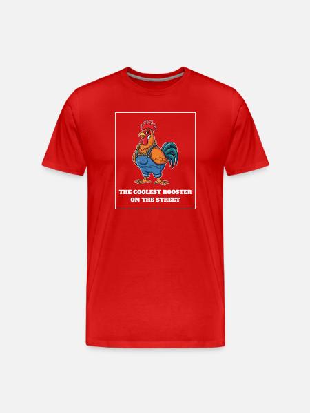 Le coq le plus cool - T-shirt bio Premium Homme - rouge