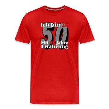 50 Jahre mir Erfahrung ........................... - Männer Premium Bio T-Shirt - Rot - Vorne - Damien (186cm)
