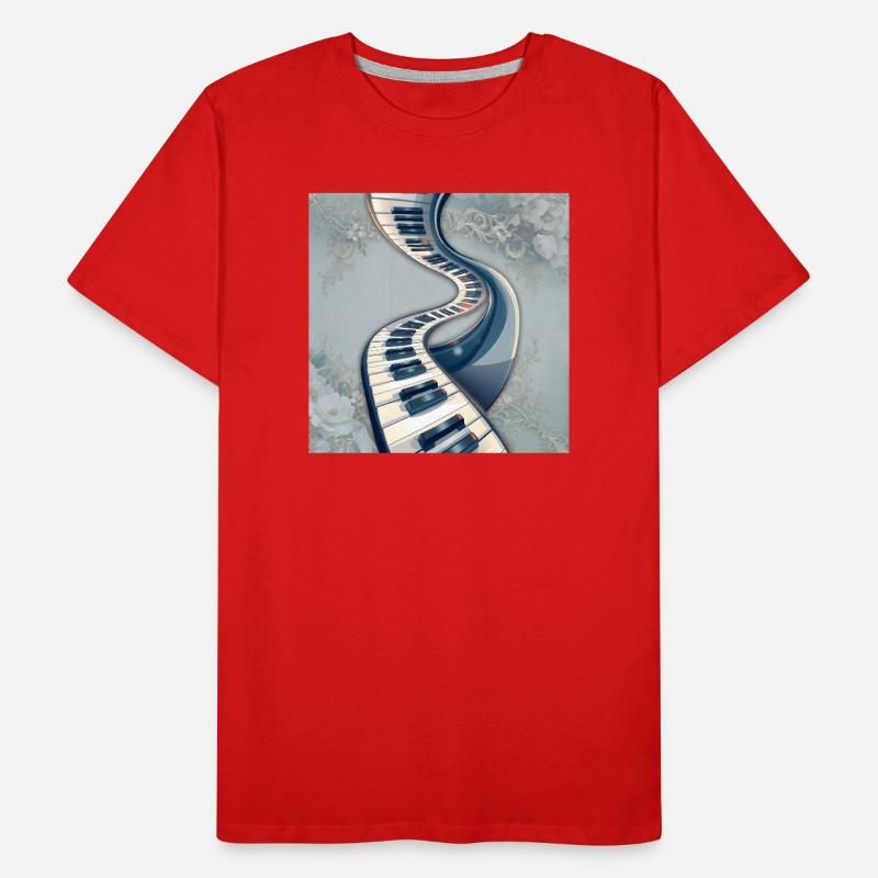 Route des notes de musique en spirale T-shirt bio Premium Homme