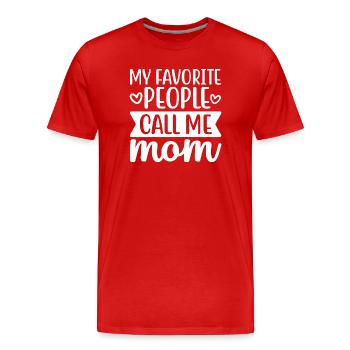 Appelez-moi maman Citation manuscrite - T-shirt bio Premium Homme - rouge - Devant - Damien (186cm)