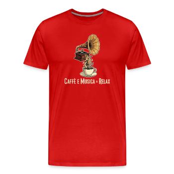 Caffè e Musica = Se détendre - T-shirt bio Premium Homme - rouge - Devant - Damien (186cm)