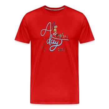 Merveilleuse journée 2025 - T-shirt bio Premium Homme - rouge - Devant - Damien (186cm)