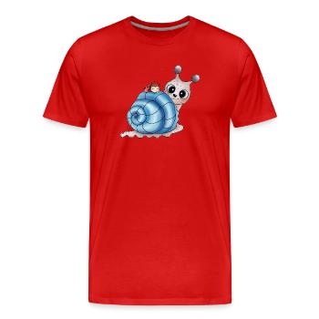 schneckenhaus blau - Männer Premium Bio T-Shirt - Rot - Vorne - Damien (186cm)