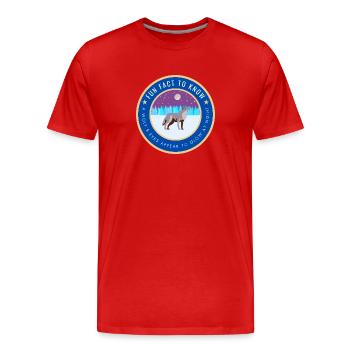 A wolf's eyes appear to glow at night - Men's Premium Organic T-Shirt - red - Front - Damien (186cm)