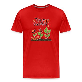 Winzige Helfer im Garten - Männer Premium Bio T-Shirt - Rot - Vorne - Damien (186cm)