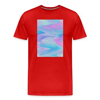 Pastel Waves - Men's Premium Organic T-Shirt - red - Front - Damien (186cm)