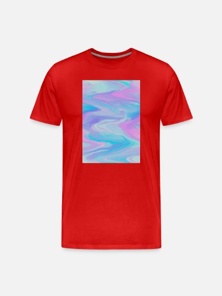Pastel Waves - Men's Premium Organic T-Shirt - red