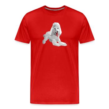 Eleganter Low-Poly-Pudel - Männer Premium Bio T-Shirt - Rot - Vorne - Damien (186cm)