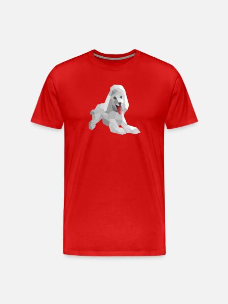Caniche low poly élégant - T-shirt bio Premium Homme - rouge