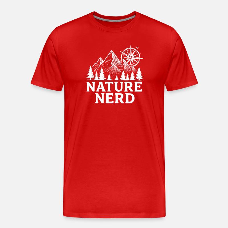 nature nerd hiking mountains - Männer Premium Bio T-Shirt - Rot