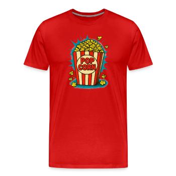 Popcorn - Männer Premium Bio T-Shirt - Rot - Vorne - Damien (186cm)