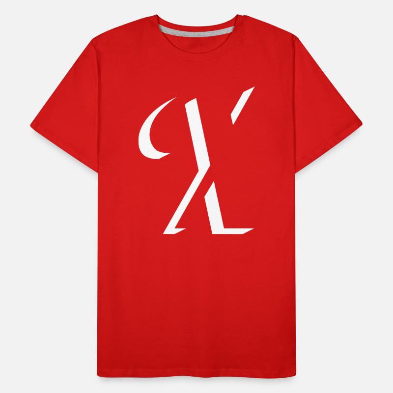 Abstract Letter Geometry Pattern in Black and White Men's Premium Organic T-Shirt