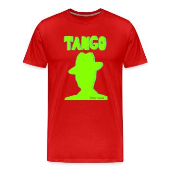 formulaires-tapisserie-2023-2_-34- - T-shirt bio Premium Homme - rouge - Devant - Damien (186cm)