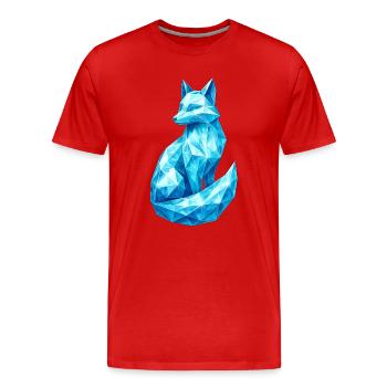 Diamant-Fuchs – Tierdesign in Edelstein-Optik - Männer Premium Bio T-Shirt - Rot - Vorne - Damien (186cm)