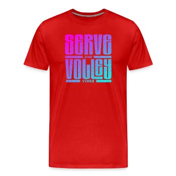 Tennis serve and volley style - Männer Premium Bio T-Shirt - Rot - Vorne - Damien (186cm)