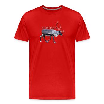 ARJEPLOG - Men's Premium Organic T-Shirt - red - Front - Damien (186cm)