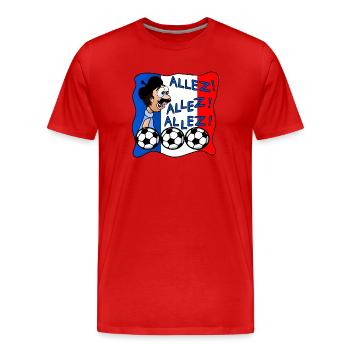 KOMM SCHON, PAPA, VATER, FRANKREICH - Männer Premium Bio T-Shirt - Rot - Vorne - Damien (186cm)