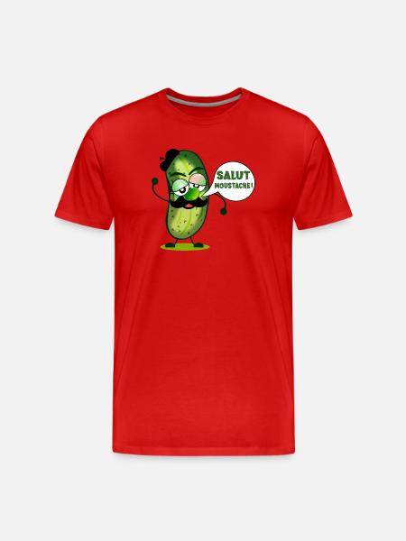 HI MUSTACHE PICKLES - Men's Premium Organic T-Shirt - red