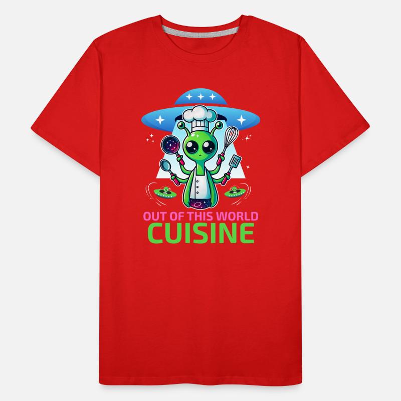 Chef extraterrestre de l’espace Cuisine hors du commun Cosmique T-shirt bio Premium Homme