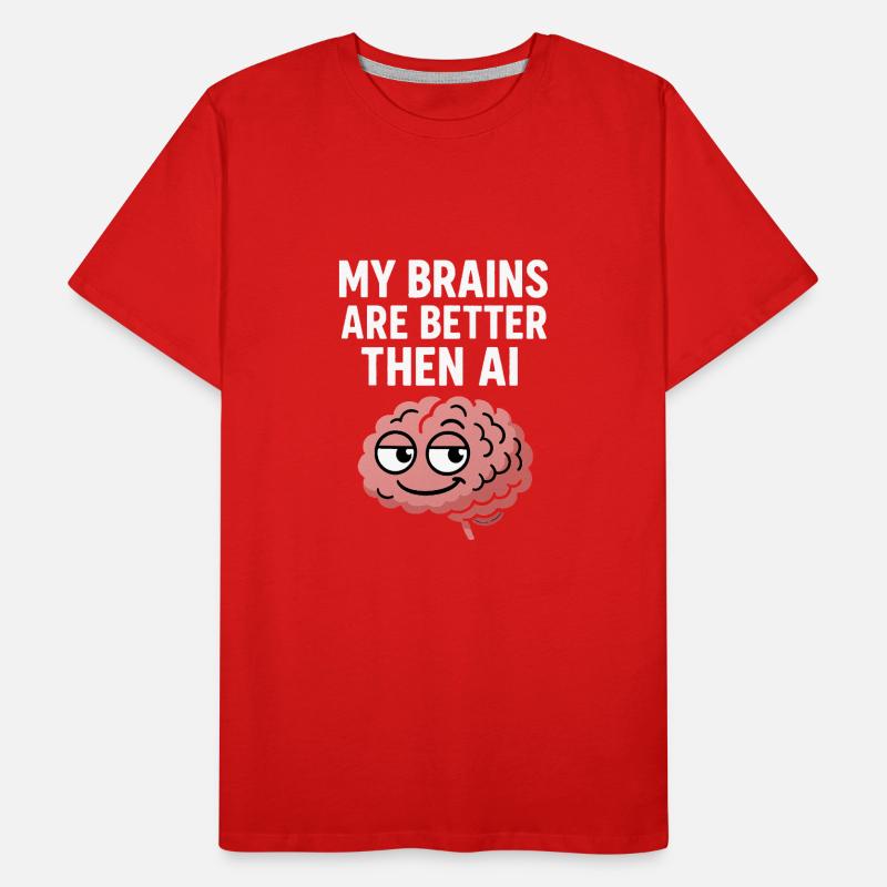 Mind vs. Technology: Smart Brains Men's Premium Organic T-Shirt