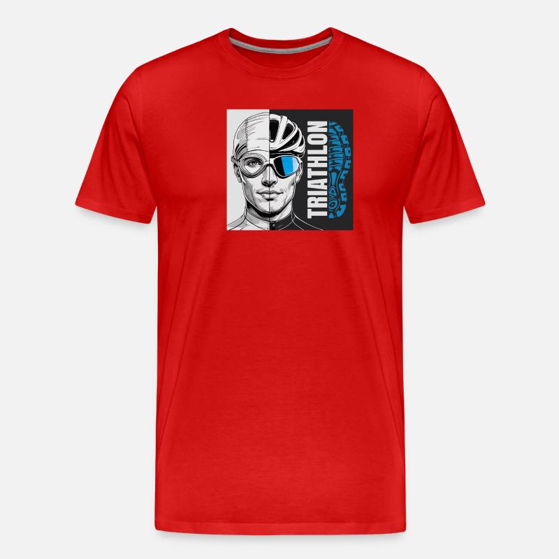 Triathlon - Männer Premium Bio T-Shirt - Rot