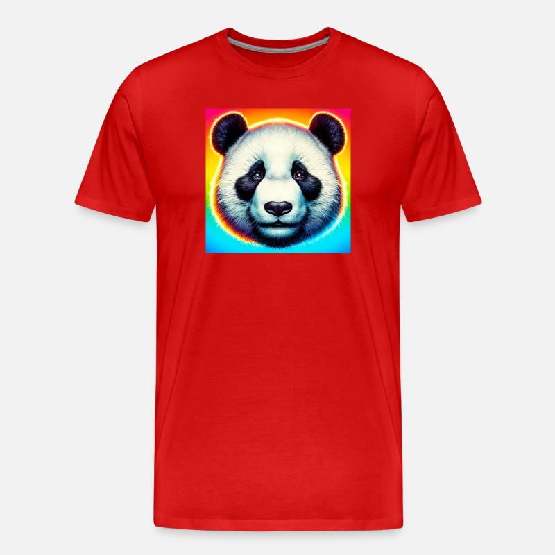 Panda - Männer Premium Bio T-Shirt - Rot