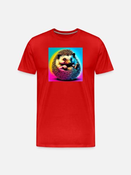 hérisson - T-shirt bio Premium Homme - rouge