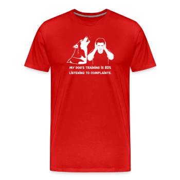 L’éducation canine, c’est être à l’écoute des plaintes - T-shirt bio Premium Homme - rouge - Devant - Damien (186cm)