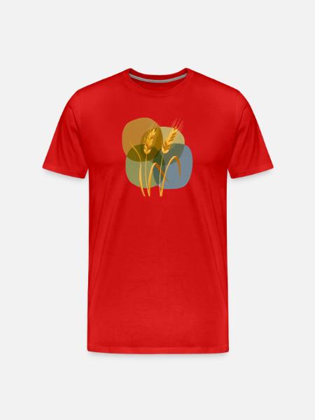 Golden grain pattern on pastel background - Men's Premium Organic T-Shirt - red