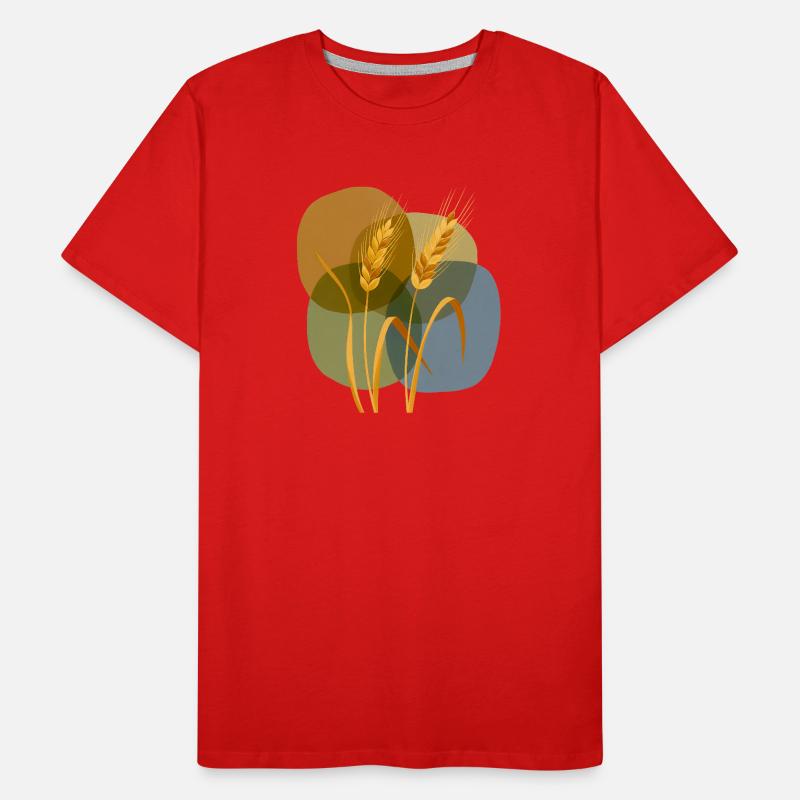 Golden grain pattern on pastel background Men's Premium Organic T-Shirt
