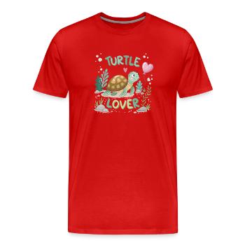 Schildkröten-Liebhaber - Männer Premium Bio T-Shirt - Rot - Vorne - Damien (186cm)