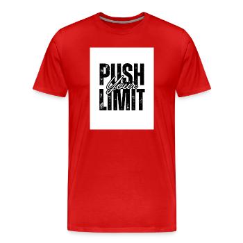Motivierende Textgestaltung mit starker Typografie - Männer Premium Bio T-Shirt - Rot - Vorne - Damien (186cm)