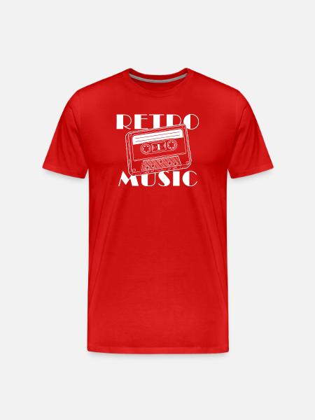 Retro Cassette Tape Music Design - Men's Premium Organic T-Shirt - red