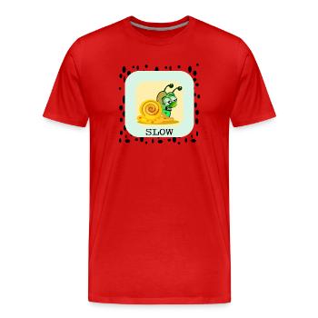 SLOW SNAIL - Men's Premium Organic T-Shirt - red - Front - Damien (186cm)