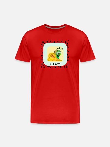 LANGSAME SCHNECKE - Männer Premium Bio T-Shirt - Rot