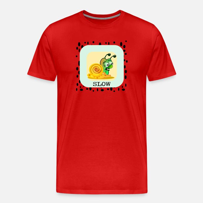 LANGSAME SCHNECKE - Männer Premium Bio T-Shirt - Rot