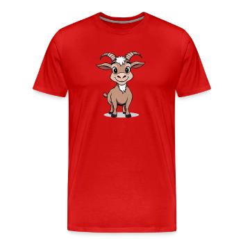 Charming Ziegenmotiv für Kinderkleidung - Männer Premium Bio T-Shirt - Rot - Vorne - Damien (186cm)